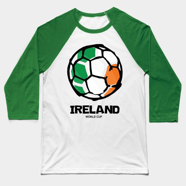 Ireland Football Country Flag Baseball T-Shirt by KewaleeTee